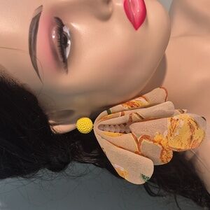 Chiffon Floral Bead Earrings